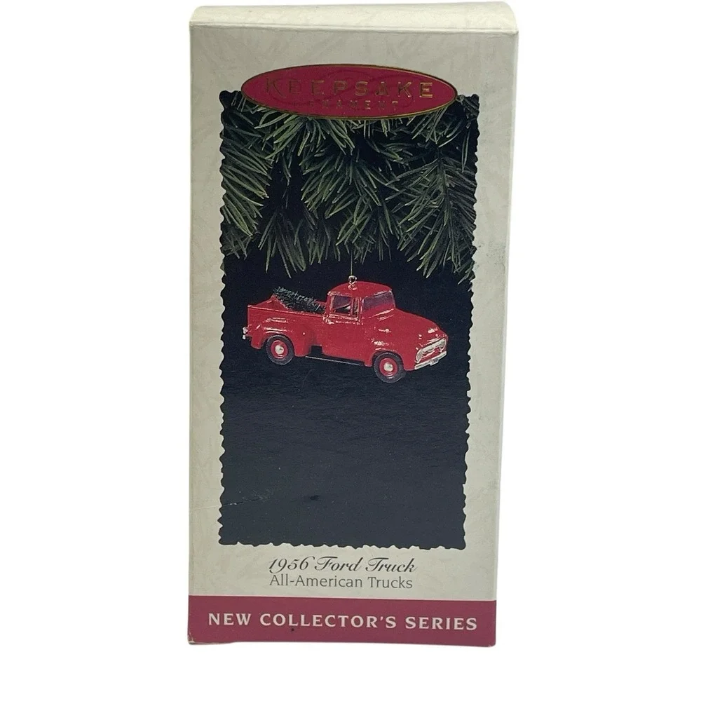 Vintage 1995 Hallmark Keepsake Ornament 1956 Red Ford Truck All American‎ 1st